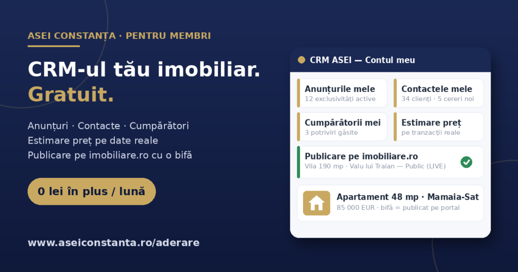 ASEI vine în ajutorul membrilor: un CRM imobiliar complet, oferit gratuit